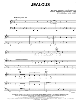 page one of Jealous (Piano, Vocal & Guitar Chords (Right-Hand Melody))
