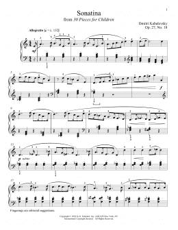 page one of Sonatina (Piano Solo)