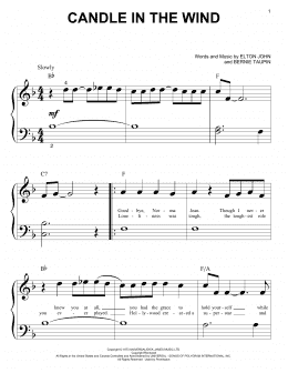 page one of Candle In The Wind (Big Note Piano)