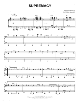 page one of Supremacy (Easy Piano)
