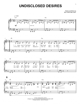 page one of Undisclosed Desires (Easy Piano)