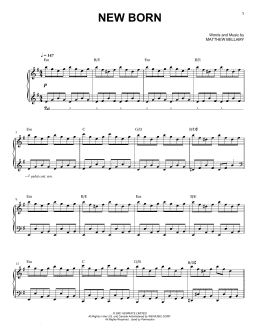 page one of New Born (Easy Piano)