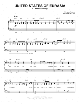 page one of United States Of Eurasia (+ Collateral Damage) (Easy Piano)