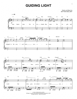 page one of Guiding Light (Easy Piano)