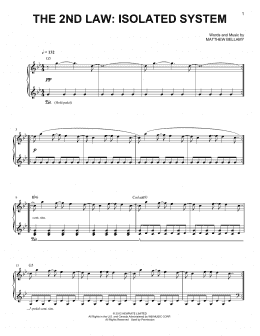 page one of The 2nd Law: Isolated System (Easy Piano)