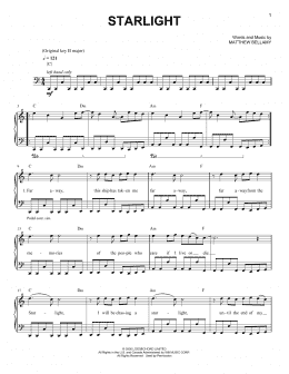 page one of Starlight (Easy Piano)