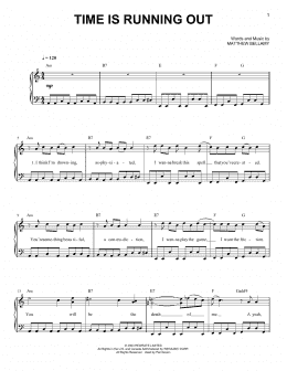 page one of Time Is Running Out (Easy Piano)