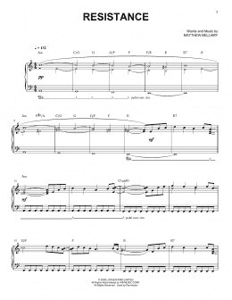 page one of Resistance (Easy Piano)