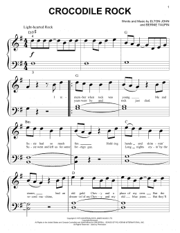 page one of Crocodile Rock (Big Note Piano)
