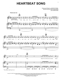 page one of Heartbeat Song (Piano, Vocal & Guitar Chords (Right-Hand Melody))