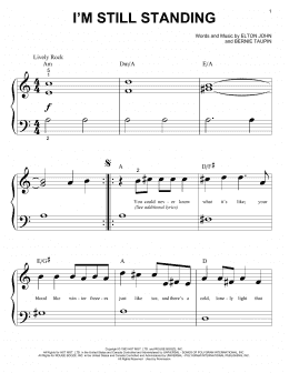 page one of I'm Still Standing (Big Note Piano)