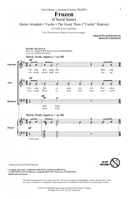 page one of Frozen (Choral Suite) (SAB Choir)