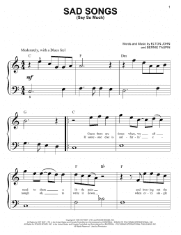 page one of Sad Songs (Say So Much) (Big Note Piano)