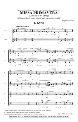 page one of Missa Primavera (SATB Choir)