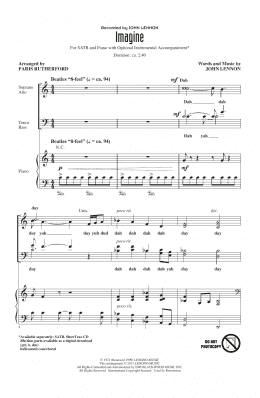 page one of Imagine (arr. Paris Rutherford) (SATB Choir)