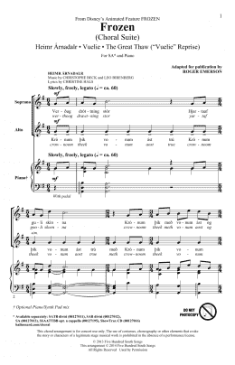 page one of Frozen (Choral Suite) (2-Part Choir)