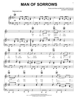 page one of Man Of Sorrows (Piano, Vocal & Guitar Chords (Right-Hand Melody))