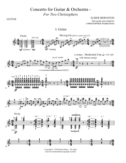 page one of Concerto For Guitar And Orchestra - For Two Christophers (Solo Guitar)