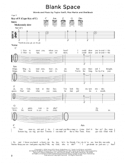 page one of Blank Space (Guitar Lead Sheet)
