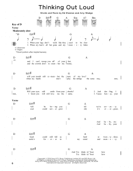 page one of Thinking Out Loud (Guitar Lead Sheet)