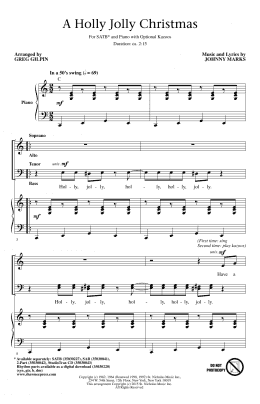 page one of A Holly Jolly Christmas (arr. Greg Gilpin) (SATB Choir)