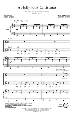 page one of A Holly Jolly Christmas (arr. Greg Gilpin) (2-Part Choir)