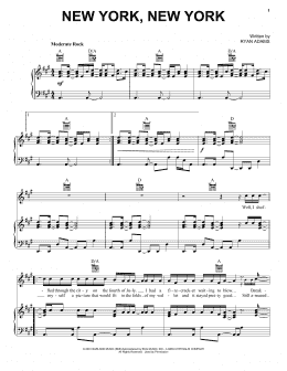 page one of New York, New York (Piano, Vocal & Guitar Chords (Right-Hand Melody))