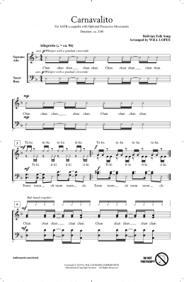 page one of Carnavalito (SATB Choir)