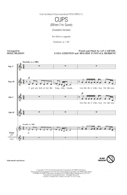 page one of Cups (When I'm Gone) (Campfire Version) (from Pitch Perfect 2) (arr. Deke Sharon) (SSA Choir)