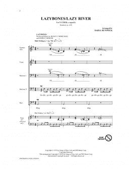 page one of Lazybones/Lazy River (from Swimming Over London) (SATB Choir)