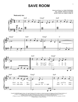 page one of Save Room (Easy Piano)