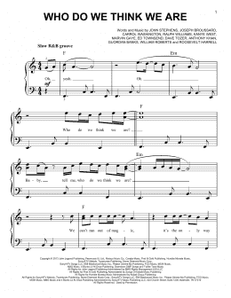page one of Who Do We Think We Are (Easy Piano)