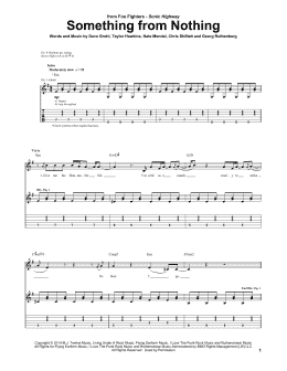 page one of Something From Nothing (Guitar Tab)