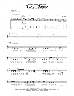 page one of Stolen Dance (Guitar Tab)