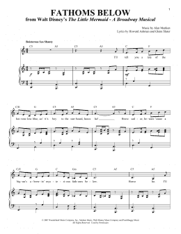 page one of Fathoms Below (Piano & Vocal)