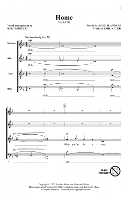 page one of Home (SATB Choir)