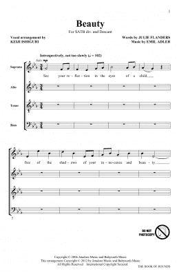 page one of Beauty (SATB Choir)