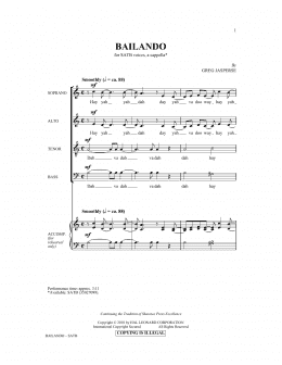 page one of Bailando (SATB Choir)