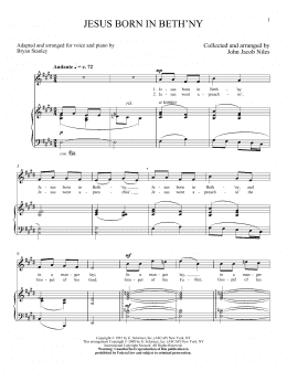 page one of Jesus Born In Beth'ny (Piano & Vocal)