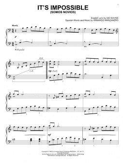 page one of It's Impossible (Somos Novios) (Piano Solo)