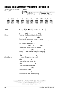 page one of Stuck In A Moment You Can't Get Out Of (Guitar Chords/Lyrics)