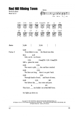 page one of Red Hill Mining Town (Guitar Chords/Lyrics)