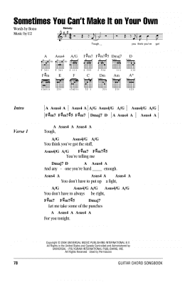 page one of Sometimes You Can't Make It On Your Own (Guitar Chords/Lyrics)