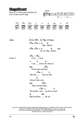 page one of Magnificent (Guitar Chords/Lyrics)