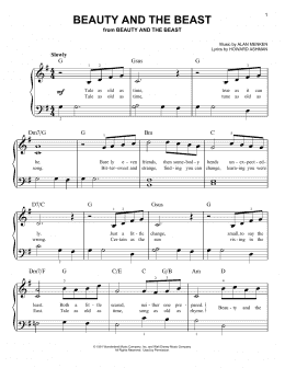 page one of Beauty And The Beast (Very Easy Piano)