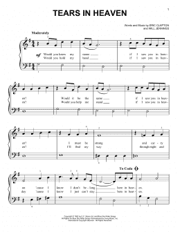 page one of Tears In Heaven (Easy Piano)