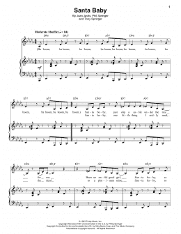 page one of Santa Baby (Piano & Vocal)