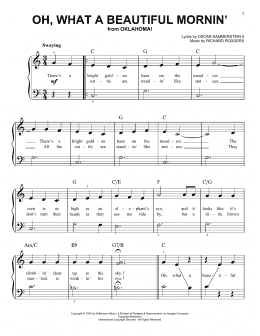 page one of Oh, What A Beautiful Mornin' (from Oklahoma!) (Very Easy Piano)