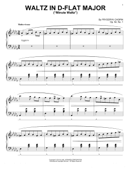 page one of Waltz In D-flat Major (Minute Waltz), Op. 64, No. 1 (Piano Solo)