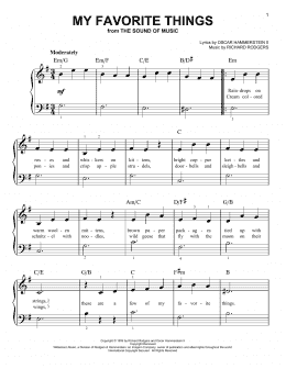 page one of My Favorite Things (from The Sound of Music) (Very Easy Piano)